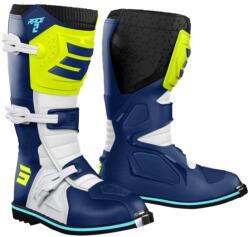 Shot Race 2 gyerek motoros csizma kék-fehér-fluo sárga - motozem - 57 920 Ft