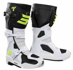 Shot Race 6 motocross csizma fekete-fehér-fluo sárga