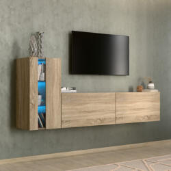 Intenso Concept-11 nappali faliszekrény sor - 200 cm (sonoma tölgy) - miniwebshop