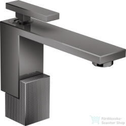 Hansgrohe AXOR EDGE 130 Diamond Cut mosdócsaptelep, klik-klak leeresztővel, polírozott fekete króm 46011330 (46011330)