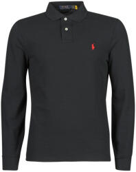 Ralph Lauren Tricou Polo manecă lungă Bărbați POLO AJUSTE DROIT EN COTON BASIC MESH LOGO PONY PLAYER Polo Ralph Lauren Negru EU S