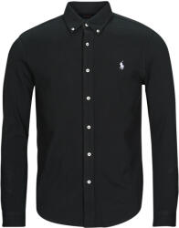 Ralph Lauren Cămăsi mânecă lungă Bărbați CHEMISE AJUSTEE COL BOUTONNE EN POLO FEATHERWEIGHT Polo Ralph Lauren Negru EU XXL