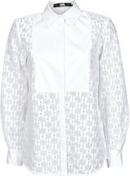 KARL LAGERFELD Cămăși și Bluze Femei KL MONOGRAM LACE BIB SHIRT Karl Lagerfeld Alb IT 44