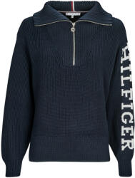 Tommy Hilfiger Pulovere Femei PLACED HILFIGER 1/2 ZIP SWEATER Tommy Hilfiger Albastru EU L
