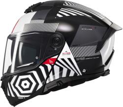 MT Helmets Cască de motocicletă flip-up MT Atom 2 SV Strange negru-alb-gri (MT1335C22121)