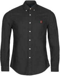 Ralph Lauren Cămăsi mânecă lungă Bărbați CHEMISE AJUSTEE SLIM FIT TEINTEE EN OXFORD Polo Ralph Lauren Negru EU XS