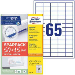 AVERY Etikett, univerzális, 38x21, 2 mm, AVERY ZWECKFORM, "Sparpack", 4225 etikett/csomag (6121-65)