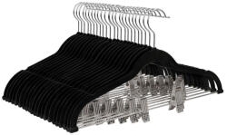 SONGMICS Nadrágtartós vállfák, 12 darabos szett, fekete 42, 5 cm széles (CRF12B)