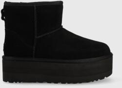 UGG bőr hótaposó Classic Mini Platform - fekete Női 41