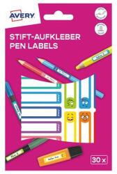 AVERY Etikett AVERY 50 mm x 10 mm tollcímke színes vicces 30 címke/csomag 2 íves (RESMI30S) - tonerpiac