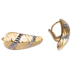 Ékszershop Bicolor vésett matt lemez arany fülbevaló (1332521)