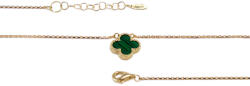 Ékszershop Zöld lóherés sárga arany lánc (1335201)