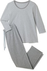 Tchibo - Női 3/4-es ujjú pizsama - nő - méret L 44/46 - szürke/csíkos