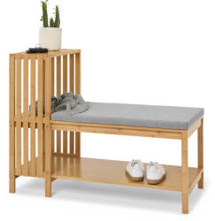 Tchibo - Lamellás hatású ülőpad cipőtartóval és tárolófelülettel - barna