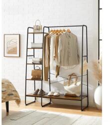 SONGMICS Fém ruhaállvány polcokkal 5+1 barna (RGR116B01)