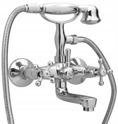 vidaXL Retro csaptelep zuhanyfejjel, 2 csaptelep, elosztó, króm (8719883992624)