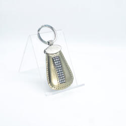 Amnisu arany lakk ovális kellékes swarovski köves bőr kulcstartó h2008ok