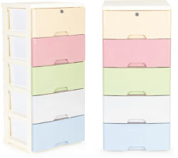 ModernHOME Színes polcos tároló kerekeken Five