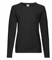 Fruit of the Loom Könnyű női pulóver Lightweight Raglan Sweat Fekete méret Xs (22901)