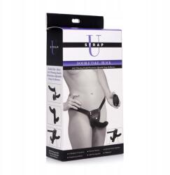  Xr Brands Double Take hám dupla vibrációs rendszerrel és távirányítóval (AF864-BLACK)