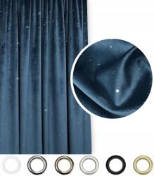 Prestiqua Függöny Glow 140X150 C. kék Átvezetők (DB/GLITTER/BLUE/300)