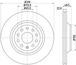 MINTEX féktárcsa MINTEX MDC1813 for VW, AUDI, SKODA, SEAT, … (MDC1813)