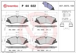 BREMBO Fékbetét készlet BREMBO P 44 022 for LAND ROVER (P 44 022)