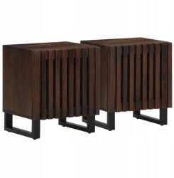 vidaXL Éjjeliszekrény, 2 db, 40x34x46 cm, tömör mangófa (377421)