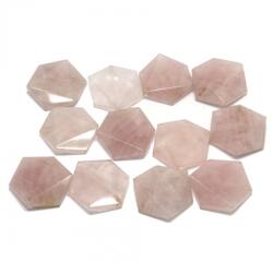  Pandantiv Cuart Roz Simbol Steaua lui David pentru Bijuterii - Hexagrama Magen David cu Gaura - 30 x 27 x 6 mm - 1 Buc