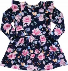 Revaj Virágmintás pamut ruha fodros 128