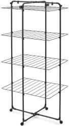 Brabantia HangOn Tower Drying Rack 4 szintes ruhaszárító torony kerekekkel, 30m, 25kg, acél, matt fekete Ruhaszárító