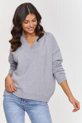 Makadamia Klasszikus női pulóver S158 | szürke melanzs