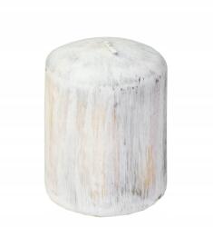 Tajemniczy ogród Elegáns dekorációs gyertya White Wood oszlop 80/H90 1db pasztell fehér (5901955079408)