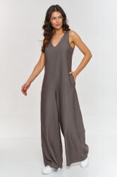 MAKADAMIA Elegáns V-nyakú overál M882 | mokka