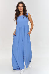 MAKADAMIA Laza maxi overál széles nadrággal M887 | denim