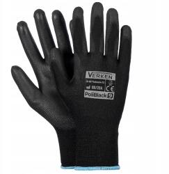 Verken Munkavédelmi Kesztyű Védőkesztyű Fekete Erős Poluretán 8 M-es méret 1 pár (POLIPBB8)