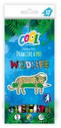 Victoria Színes ceruza készlet, háromszögletű, COOL BY VICTORIA „Wildlife, 12 különböző szín (TVC003)