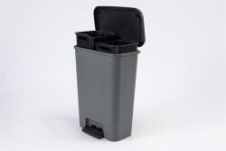 Keter Pedálos szemetes, téglalap alakú, 2×23 l, CURVER „Compatta Duo, sötétszürke (UCPECD23SZ)