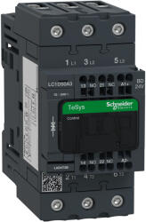 Schneider Electric 3pólusú Everlink mágneskapcsoló (AC3, 400V 50A) rugós vezérlő sorkapoccsal 24V DC LC1D50A3BD