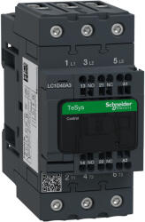 Schneider Electric 3pólusú Everlink mágneskapcsoló (AC3, 400V 40A) rugós vezérlő sorkapoccsal 110V AC 50/60Hz LC1D40A3F7