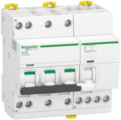 Schneider Electric ACTI9 iCV40 áramvédős kismegszakító, A osztály, 3P-N, C, 16A, 30mA, 10kA A9DC4716