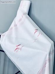 fuggonyoutlet Méteráru, Voile, Pipa, fehér alapon piros, 280 cm