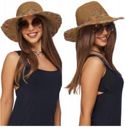 DEMUR Női Kalap nyári strand szalma áttört bucket Bézs (kapelusze damskie słomiane letnie plażowe)