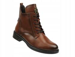 Potocki Női Bakancs Potocki 24-12179 Barna Öko Bőr Melegítő Cipzár Fűzött (25-12179BR)