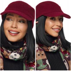 DEMUR Női Baseball Sapka kabát sapka mohair meleg gyapjú téli bordó (czapki z daszkiem kaszkiety damskie berety)