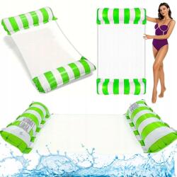  Függőágy Felfújható Matrac Úszáshoz Vízi Napozóágy Hálóval A Vízmedencéhez (HAMAK FOTEL WODNY MATERAC ZIELONY BASEN)