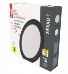 EMOS Nexxo süllyesztett Led panel, kerek, fekete, 18W, Cct (ZD1343)