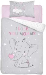 Detexpol Elefánt gyermek pamut ágynemű kiságyba, rózsaszín, 100x135 (06962733)