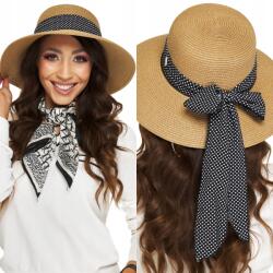 DEMUR Női strand Sapka strandra nyári napellenző masnival bézs - allegro - 2 585 Ft