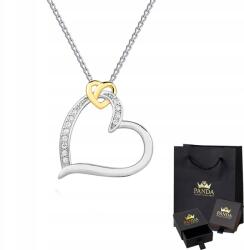 Panda Luxury Jewellery Ezüst Nyaklánc 925 Szív Ajándék Neki Feleség Lány Anya Lánya (Komunia Mikołajki Dzień Matki Babci Dziecka)